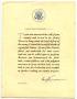 Text: [Presidential Letter In Gratitude of Service to James Edgar Sutherlin…