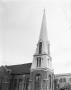 Photograph: [First Presbyterian Church, (Steeple close-up oblique)]