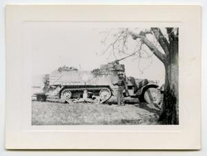 Primary view of object titled '[George Beagle and His Half-Track]'.