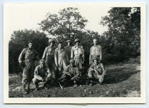 Primary view of object titled '[Photograph of a Machine Gun Squad at Camp Barkeley]'.