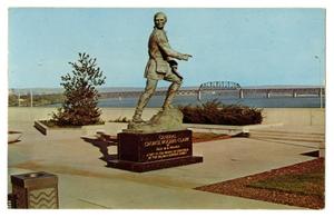 Primary view of object titled '[Postcard of George Rogers Clark Statue]'.