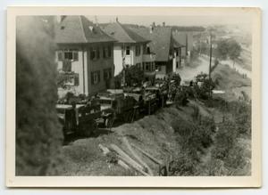 Primary view of object titled '[Photograph of Military Convoy]'.