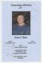 Pamphlet: [Funeral Program for Doris T. Kent, August 28, 2012]