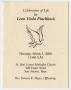 Pamphlet: [Funeral Program for Leon Viola Pinchback, March 1, 2001]