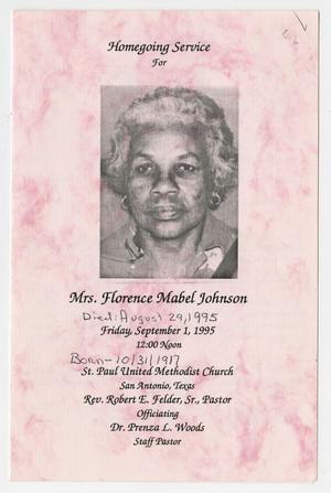 Primary view of object titled '[Funeral Program for Florence Mabel Johnson, September 1, 1995]'.