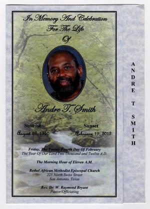 Primary view of object titled '[Funeral Program for Andre T. Smith, February 24, 2012]'.