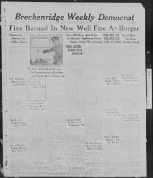 Primary view of object titled 'Breckenridge Weekly Democrat (Breckenridge, Tex), No. 43, Ed. 1, Friday, June 3, 1927'.