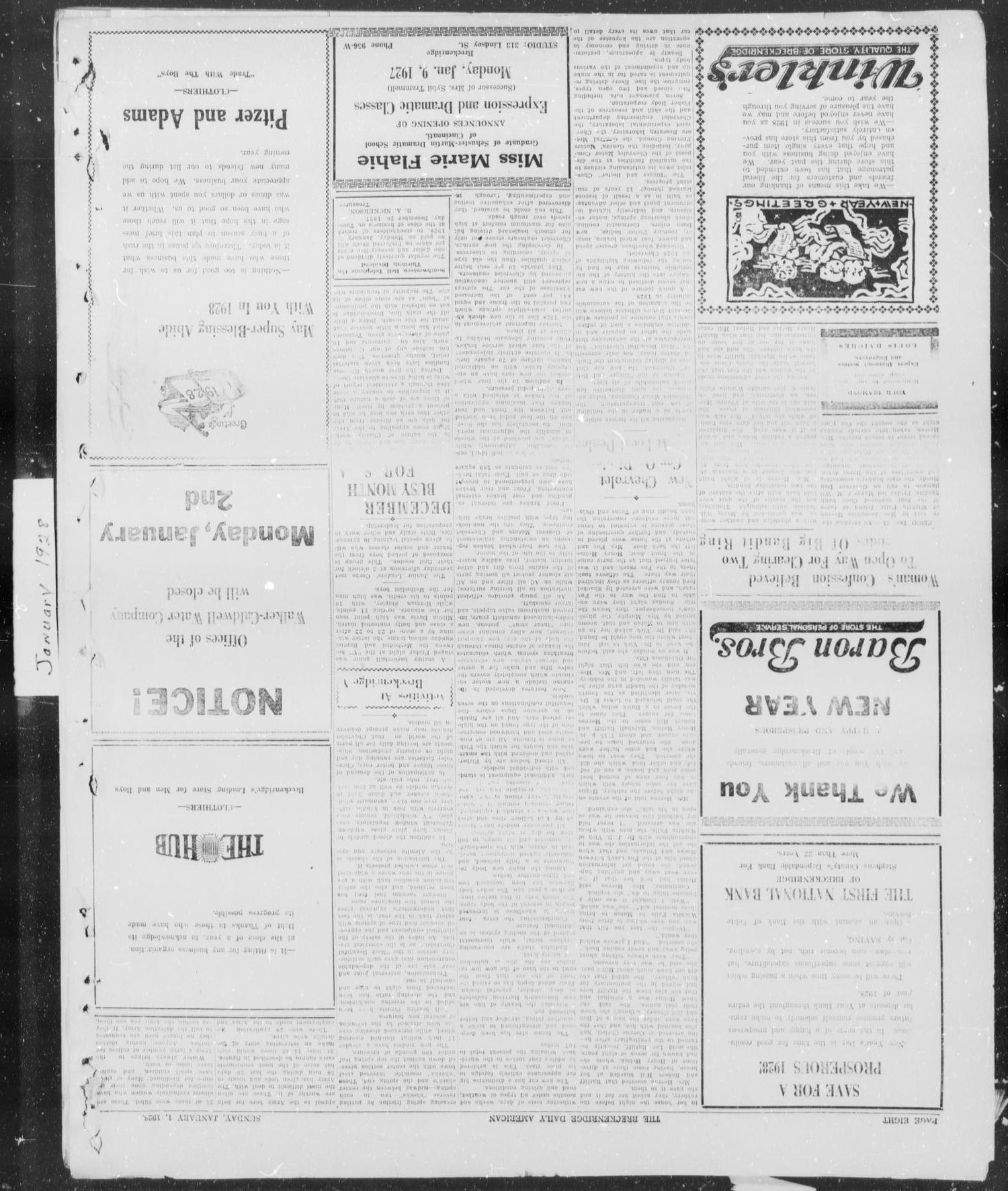 The Breckenridge Daily American (Breckenridge, Tex.), Vol. 8, No. 150, Ed. 1, Sunday, January 1, 1928
                                                
                                                    [Sequence #]: 8 of 12
                                                