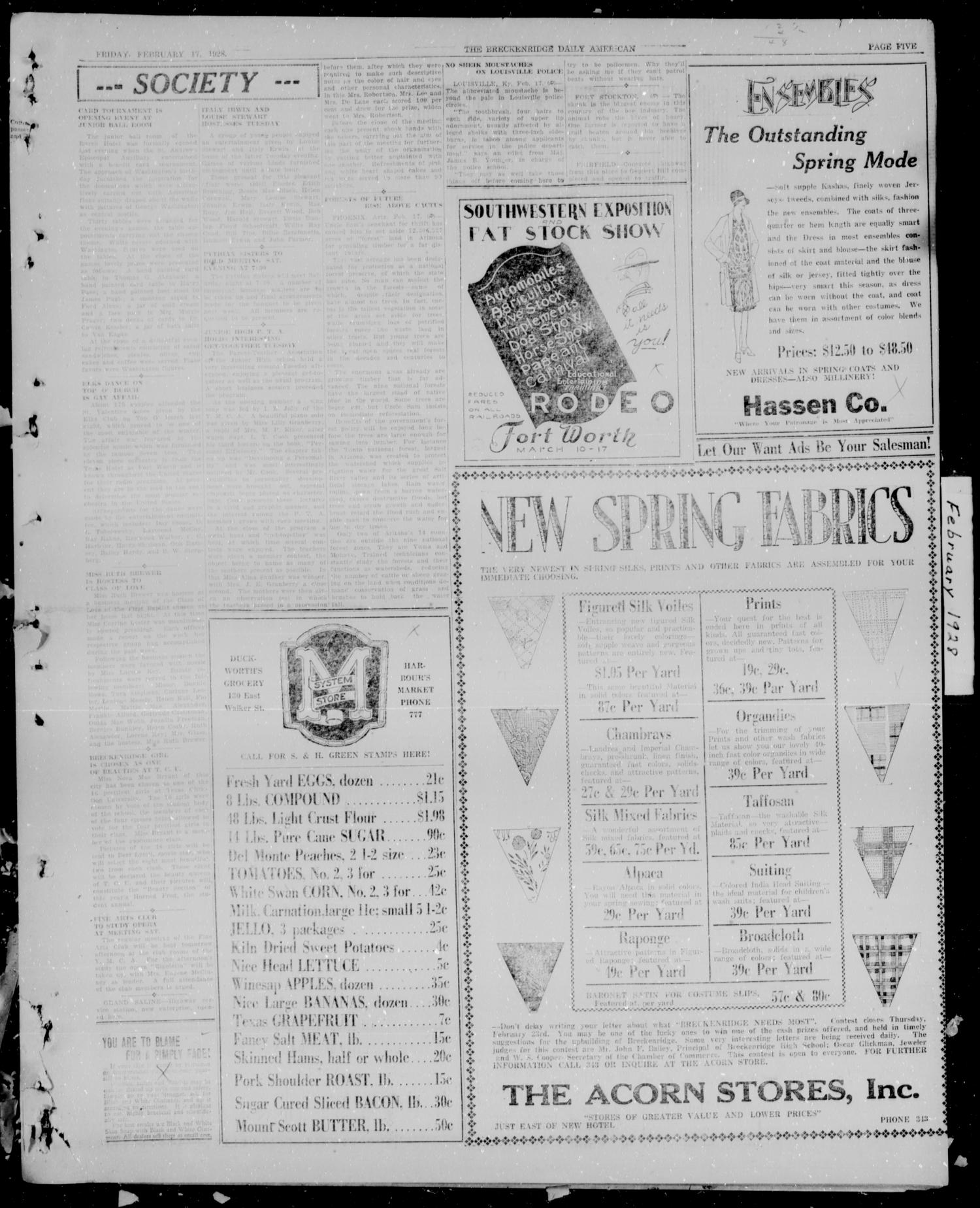 The Breckenridge Daily American (Breckenridge, Tex.), Vol. 8, No. 192, Ed. 1, Friday, February 17, 1928
                                                
                                                    [Sequence #]: 5 of 8
                                                