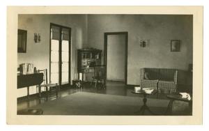 Primary view of object titled '[Photograph of George and Mary Pierce's Living Room]'.
