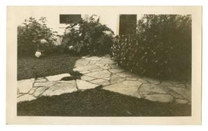 Primary view of object titled '[Photograph of the Patio at George and Mary Pierce's Second Home]'.