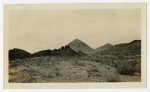 Primary view of object titled '[Photograph of Mountains Near Johnson's Ranch]'.