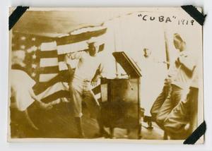 Primary view of object titled '[Sailors Hanging Around a Record Player]'.