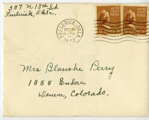 Primary view of object titled '[Christmas Card from Mrs. R. B. Ballard to Blanche Perry]'.