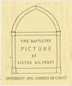 Primary view of object titled '[The Baptistry Picture Interpretation]'.