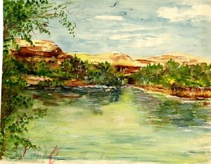 Primary view of object titled '[Jordan River Painting #2]'.