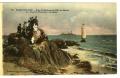 Postcard: [Postcard of People Gathered on Ocean Rocks]