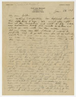 Primary view of object titled '[Letter from Henry Clay, Jr. to his Family Back Home, January 13, 1918]'.
