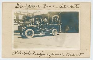 Primary view of object titled '[Postcard with a Picture of a Dallas Fire Department Vehicle]'.
