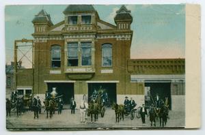 Primary view of object titled '[Postcard of Central Fire Station, the "Pride of Waco, Texas"]'.