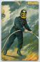 Primary view of [Postcard of a Fire Fighter Extinguishing a Fire]