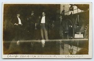Primary view of object titled '[Postcard of Chief Magee and Woodward in Chicago]'.