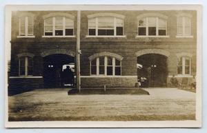 Primary view of object titled '[Postcard with a Photograph of a Fire Station]'.