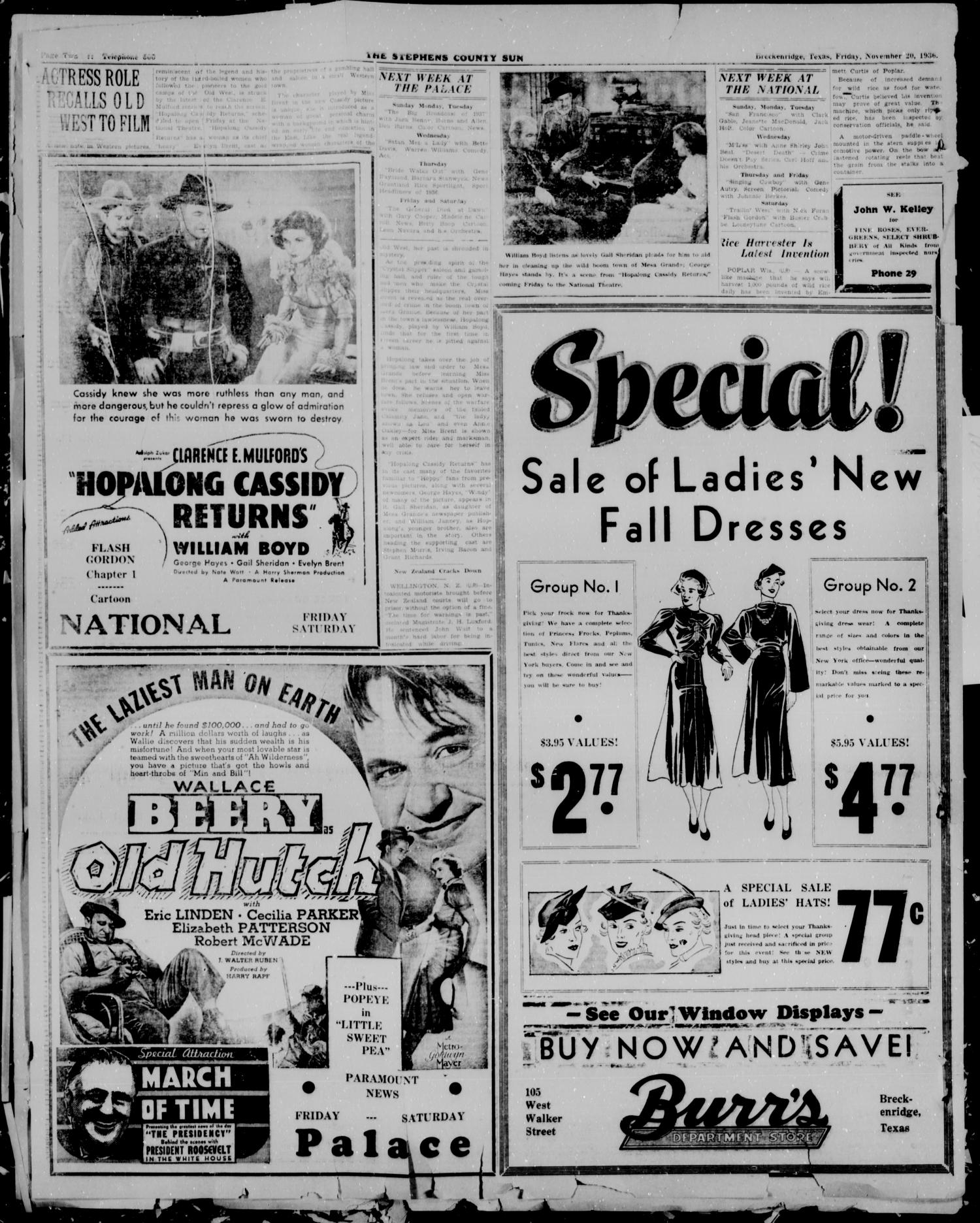 Stephens County Sun (Breckenridge, Tex.), Vol. 7, No. 20, Ed. 1, Friday, November 20, 1936
                                                
                                                    [Sequence #]: 2 of 12
                                                
