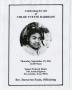 Pamphlet: [Funeral Program for Chloe Yvette Harrison, September 15, 2011]