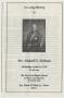 Pamphlet: [Funeral Program for Waddell E. Bohman, October 14, 1992]