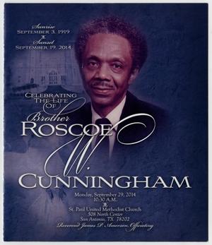 Primary view of object titled '[Funeral Program for Roscoe Cunningham, September 29, 2014]'.
