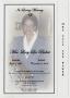 Primary view of [Funeral Program for Lucy Lee Baker, November 8, 2013]