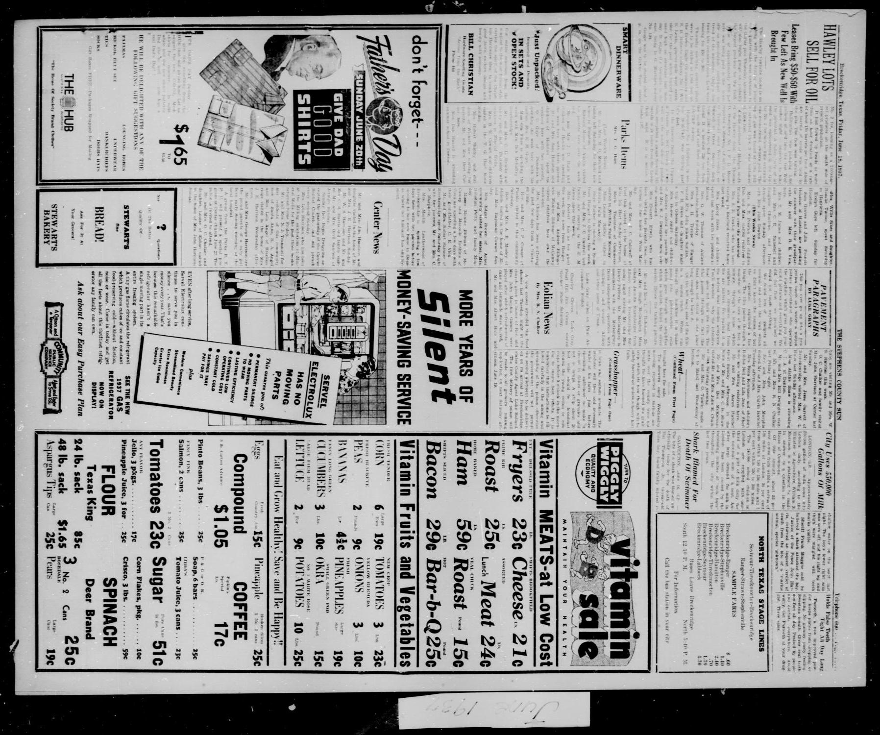 Stephens County Sun (Breckenridge, Tex.), Vol. 7, No. 50, Ed. 1, Friday, June 18, 1937
                                                
                                                    [Sequence #]: 3 of 14
                                                