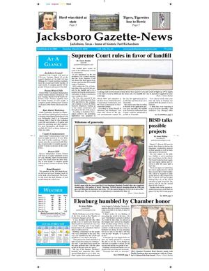Primary view of object titled 'Jacksboro Gazette-News (Jacksboro, Tex.), Vol. 134, No. 42, Ed. 1 Tuesday, March 25, 2014'.