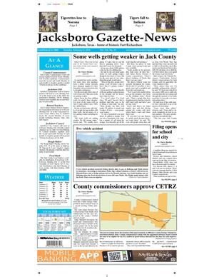 Primary view of object titled 'Jacksboro Gazette-News (Jacksboro, Tex.), Vol. 134, No. 35, Ed. 1 Tuesday, February 4, 2014'.
