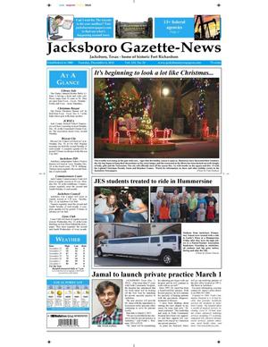 Primary view of object titled 'Jacksboro Gazette-News (Jacksboro, Tex.), Vol. 133, No. 26, Ed. 1 Tuesday, December 4, 2012'.