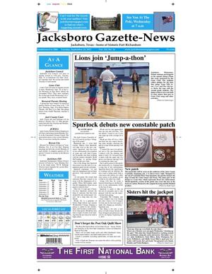 Primary view of object titled 'Jacksboro Gazette-News (Jacksboro, Tex.), Vol. 133, No. 16, Ed. 1 Tuesday, September 25, 2012'.