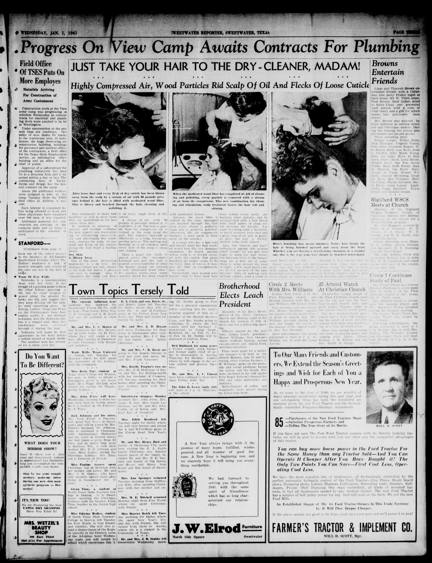 Sweetwater Reporter (Sweetwater, Tex.), Vol. 44, No. 168, Ed. 1 Wednesday, January 1, 1941
                                                
                                                    [Sequence #]: 3 of 6
                                                