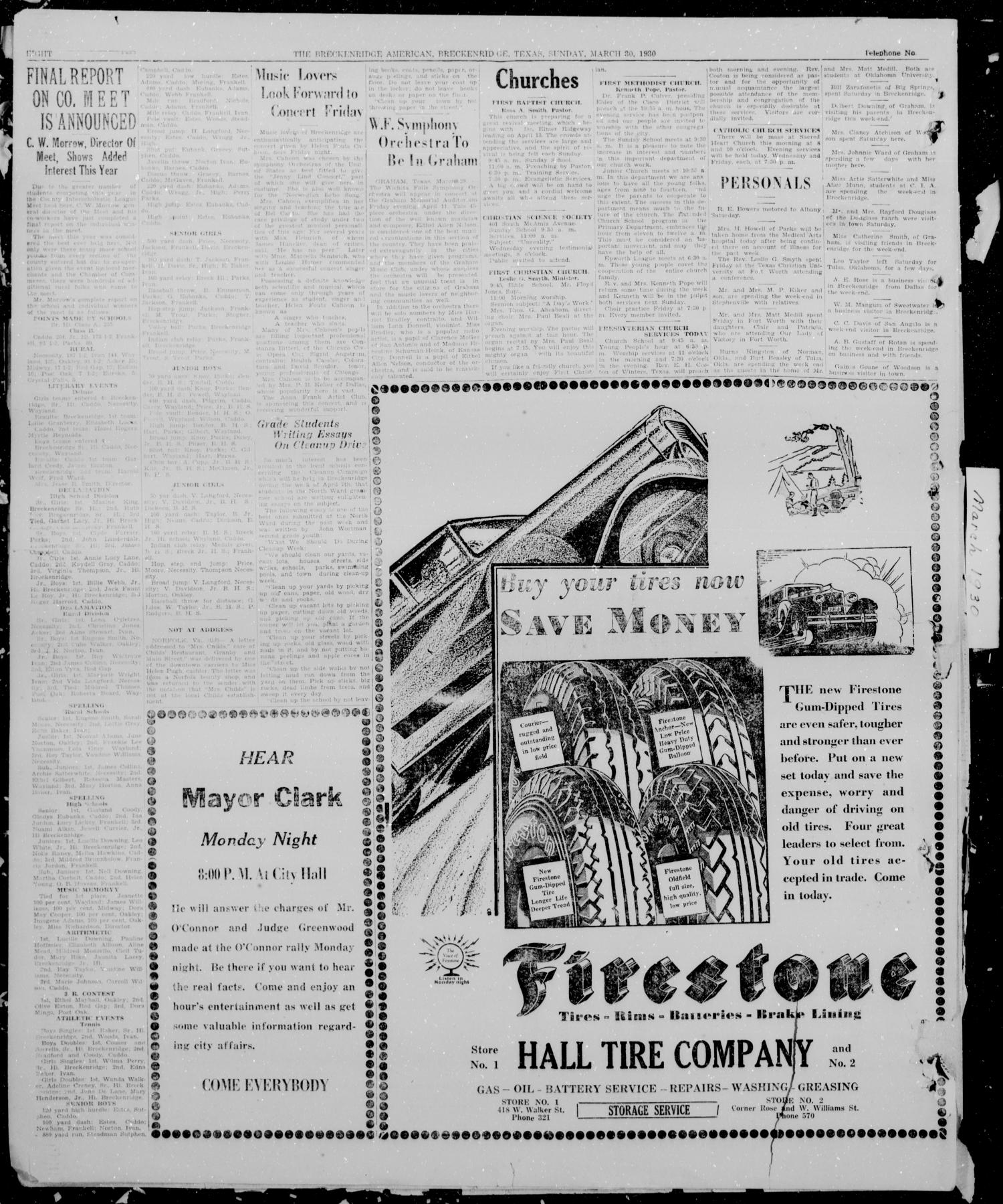 The Breckenridge American (Breckenridge, Tex.), Vol. 10, No. 102, Ed. 1, Sunday, March 30, 1930
                                                
                                                    [Sequence #]: 8 of 16
                                                