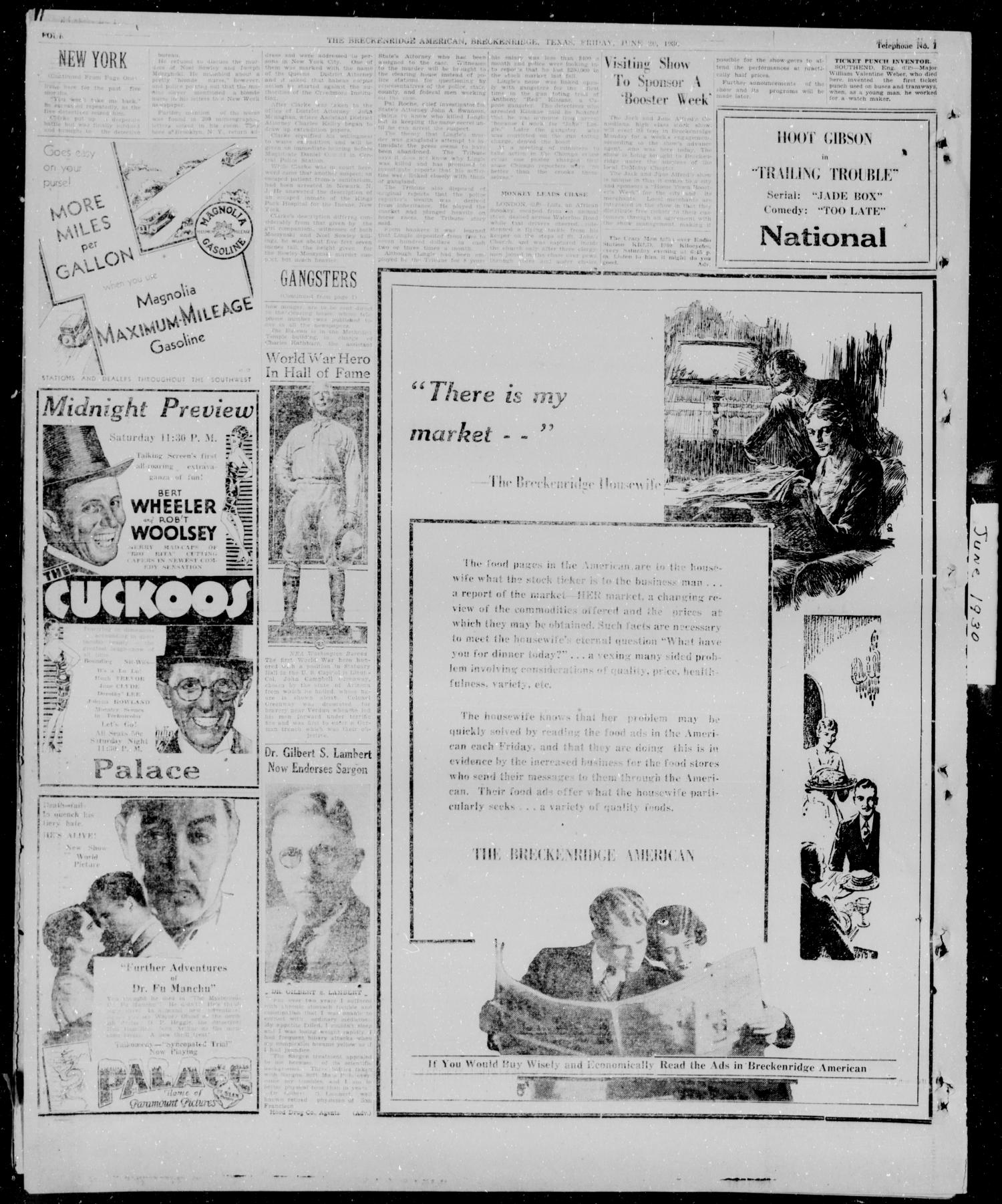 The Breckenridge American (Breckenridge, Tex.), Vol. 10, No. 173, Ed. 1, Friday, June 20, 1930
                                                
                                                    [Sequence #]: 4 of 8
                                                