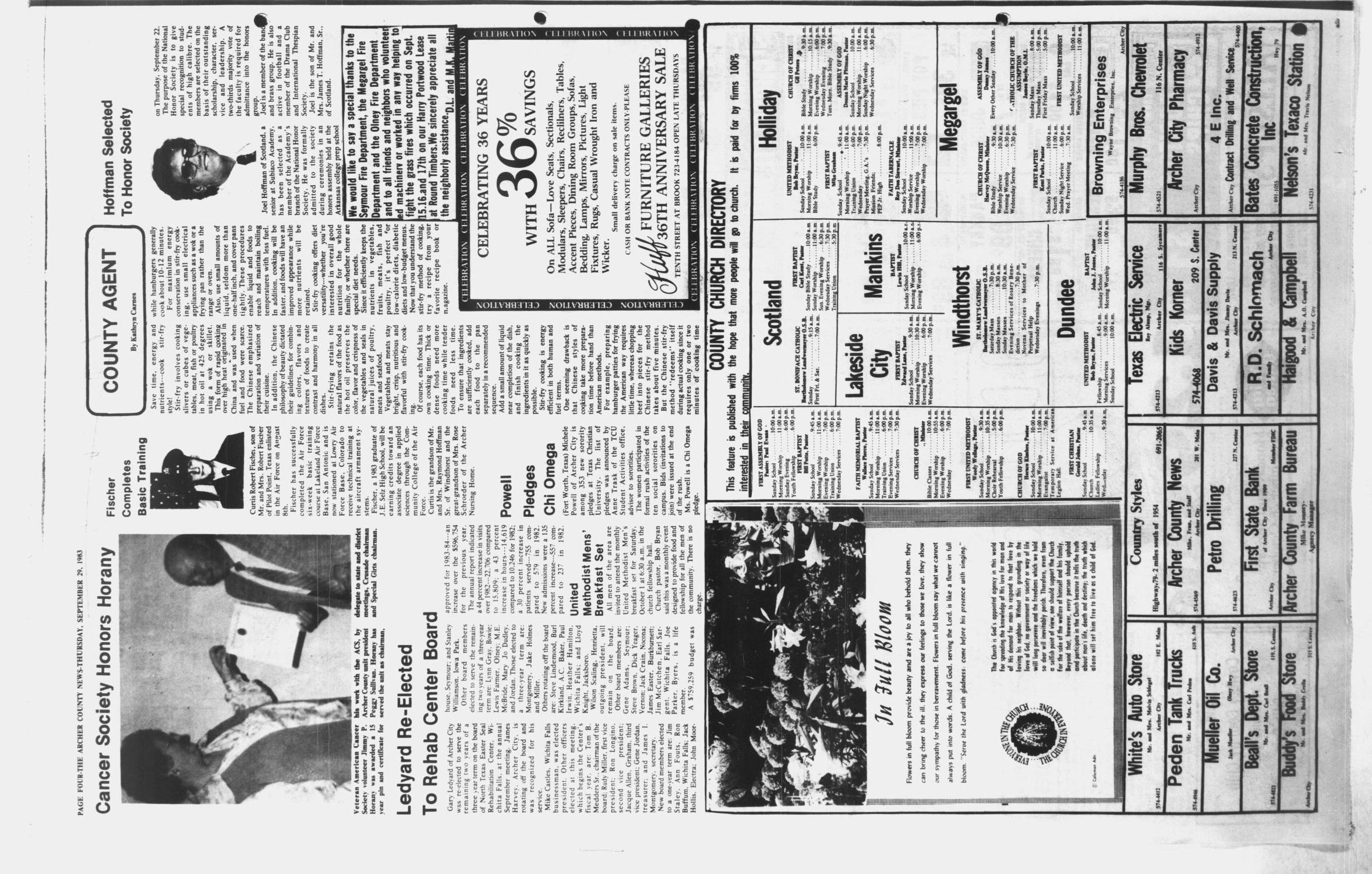 Archer County News (Archer City, Tex.), No. 39, Ed. 1 Thursday, September 29, 1983
                                                
                                                    [Sequence #]: 4 of 12
                                                