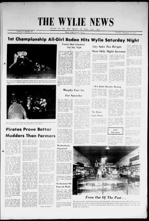 Primary view of object titled 'The Wylie News (Wylie, Tex.), Vol. 27, No. 14, Ed. 1 Thursday, September 26, 1974'.