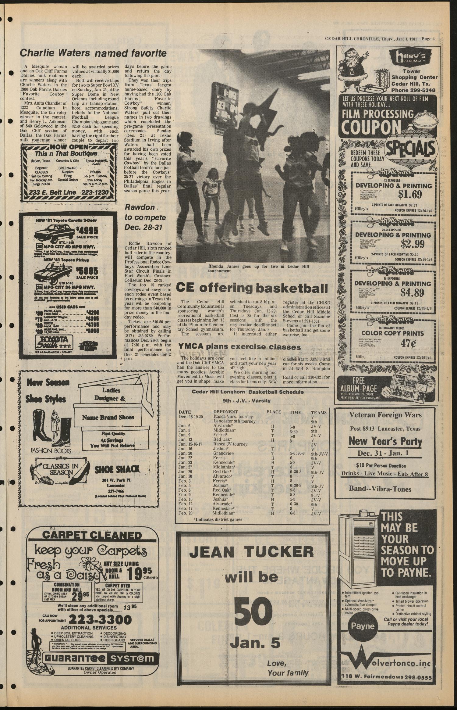 Cedar Hill Chronicle (Cedar Hill, Tex.), Vol. 17, No. 16, Ed. 1 Thursday, January 1, 1981
                                                
                                                    [Sequence #]: 3 of 16
                                                