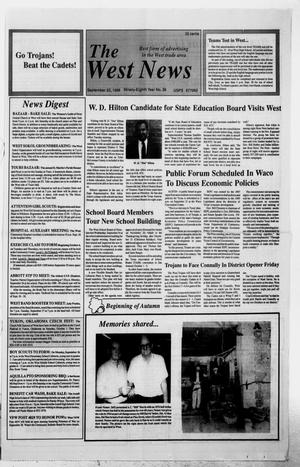 Primary view of object titled 'The West News (West, Tex.), Vol. 98, No. 38, Ed. 1 Thursday, September 22, 1988'.