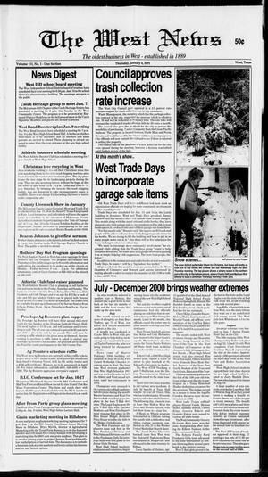 Primary view of object titled 'The West News (West, Tex.), Vol. 111, No. 1, Ed. 1 Thursday, January 4, 2001'.