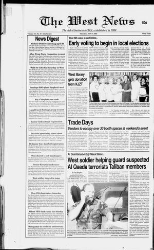 Primary view of object titled 'The West News (West, Tex.), Vol. 112, No. 15, Ed. 1 Thursday, April 11, 2002'.