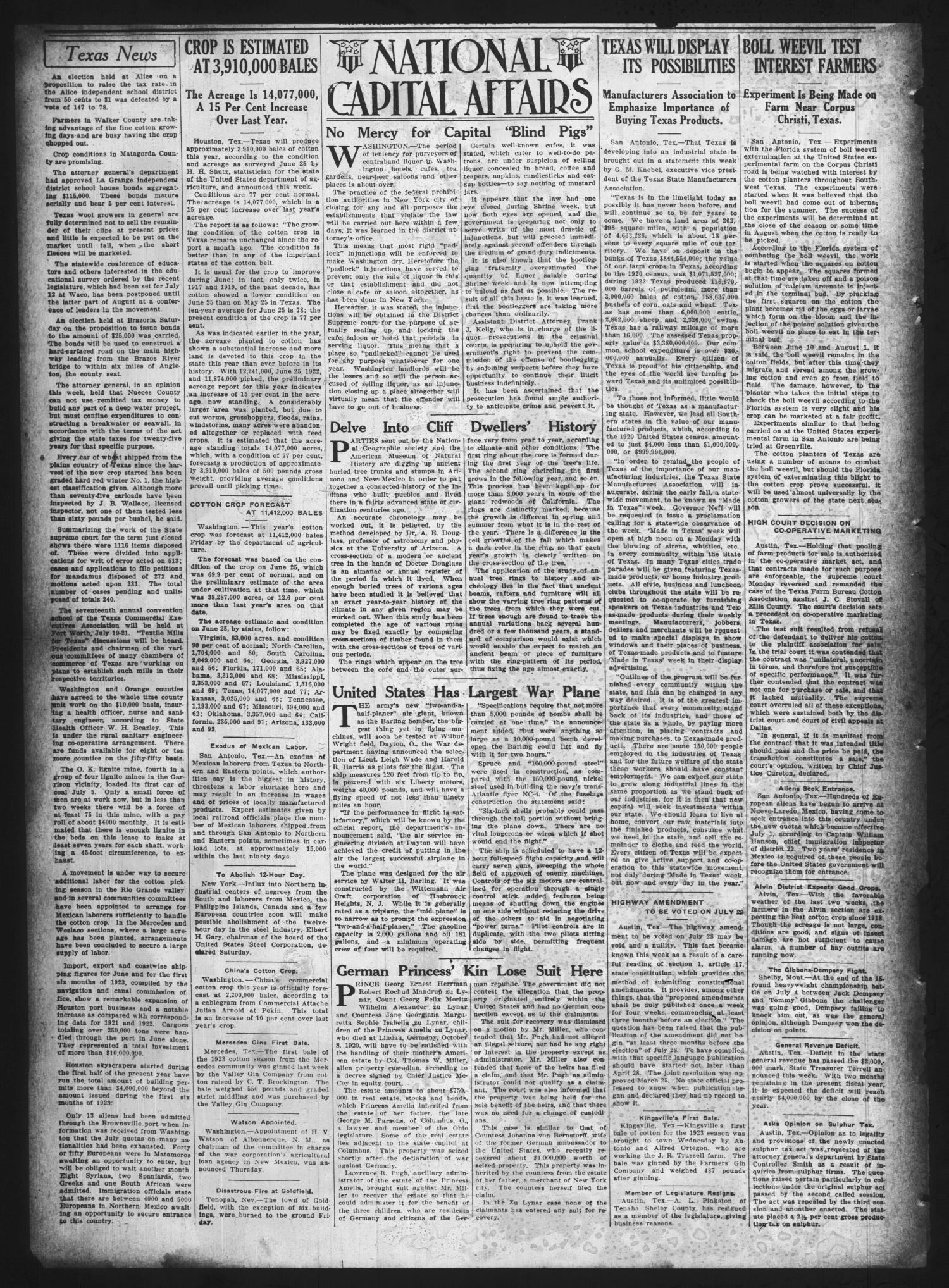 San Patricio County News (Sinton, Tex.), Vol. 15, No. 23, Ed. 1 Thursday, July 12, 1923
                                                
                                                    [Sequence #]: 2 of 8
                                                