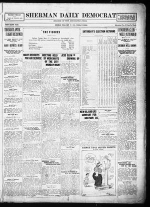 Primary view of object titled 'Sherman Daily Democrat (Sherman, Tex.), Vol. THIRTY-EITHTH YEAR, Ed. 1 Tuesday, May 27, 1919'.