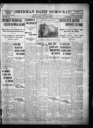 Primary view of object titled 'Sherman Daily Democrat (Sherman, Tex.), Vol. THIRTY-SIXTH YEAR, Ed. 1 Monday, March 26, 1917'.