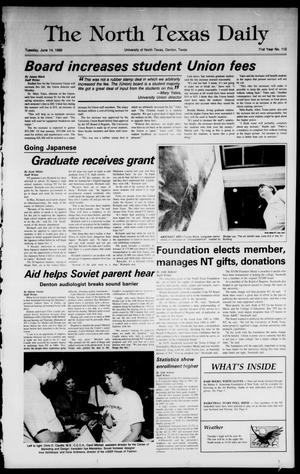 Primary view of object titled 'The North Texas Daily (Denton, Tex.), Vol. 71, No. 112, Ed. 1 Tuesday, June 14, 1988'.